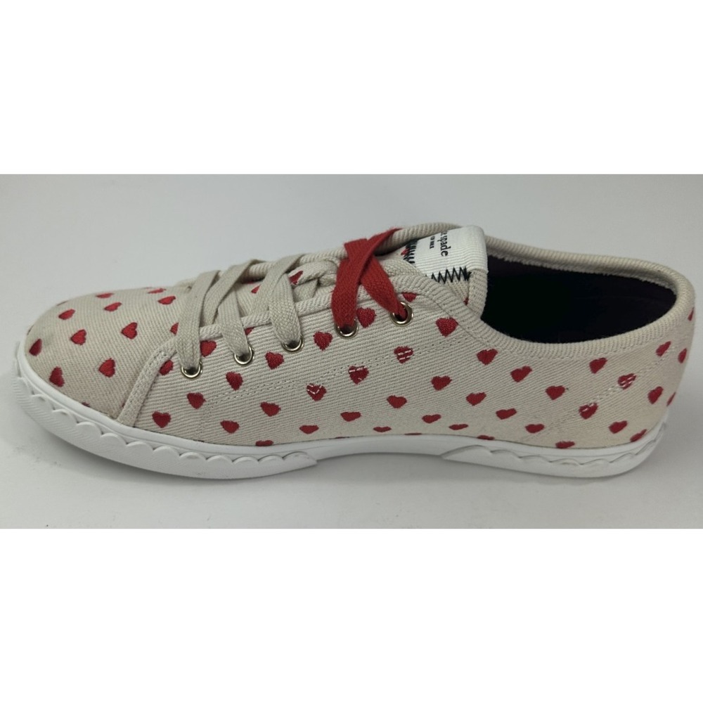 Kate Spade New York Vale Sneakers Red Heart Embroidered Canvas Shoes EUC Size 9 - Picture 11 of 16